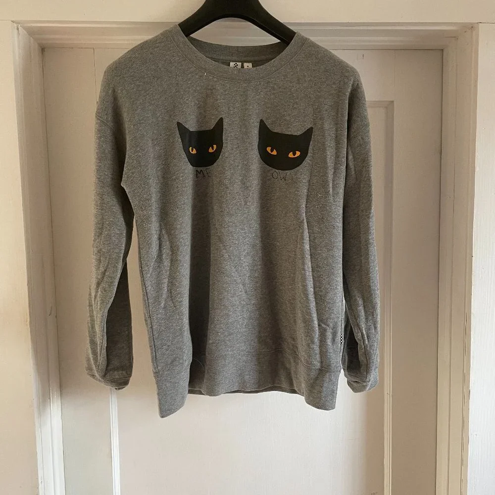 Vans Meow-Za Crew Grey Sweatshirt - Picture 2 of 4